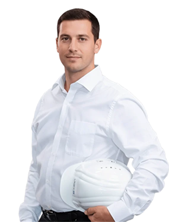 HEXCHANGE-medewerker met een veiligheidshelm